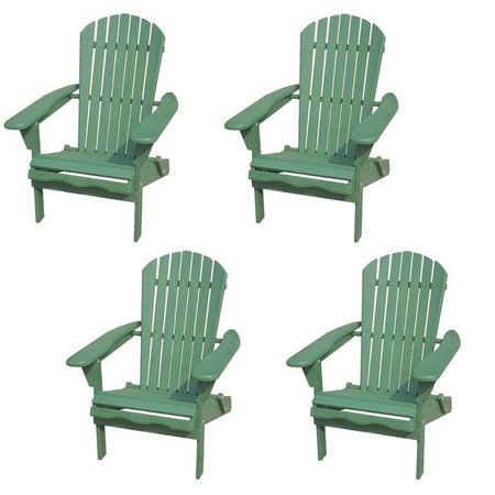 W UNLIMITED W Unlimited SW1912GSSET4 Oceanic Folding Adirondack Chair; SeaGreen - Set of 4 SW1912GSSET4
